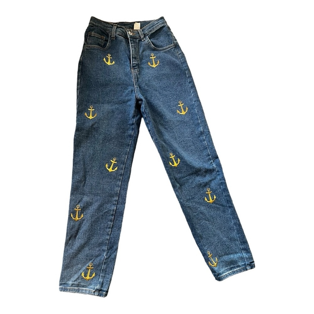 Boom Boom vintage jeans with embroidered anchor design size 8